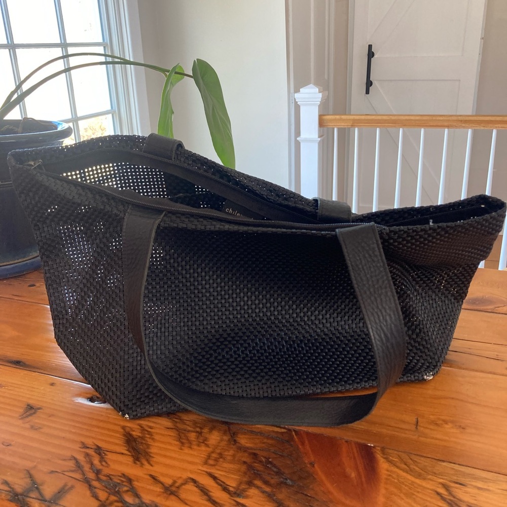 Black Mesh Tote Bag made by Chilewich